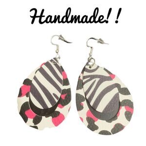 Cute Handmade Faux Leather Earrings